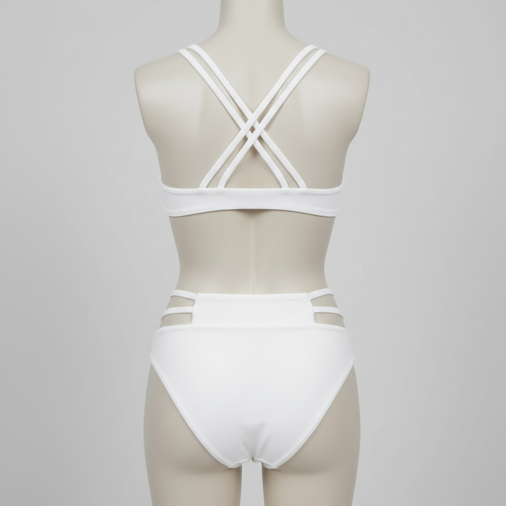 Coastal Breeze Bikini in Frost White — Back View