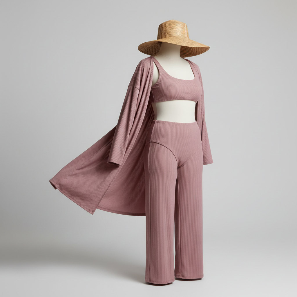 Tropical Motion Bikini in Rose Mauve – Front View
