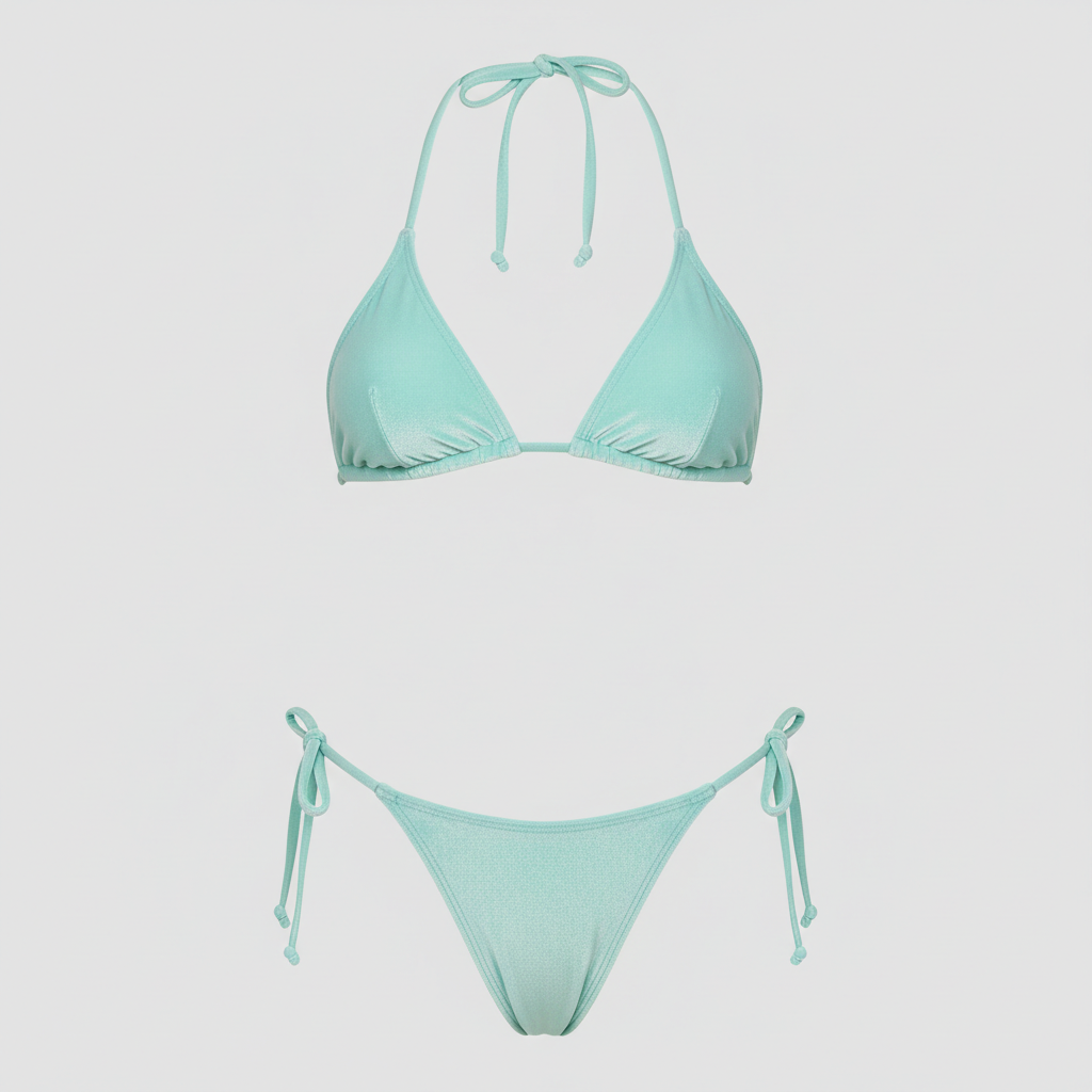 Aqua Mint triangle bikini set front view