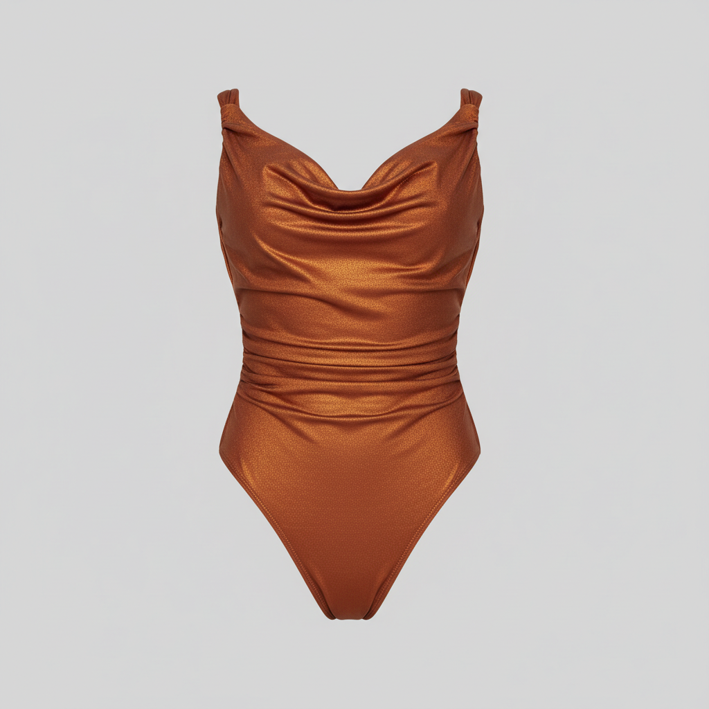 Azure Escape Swimsuit in Cinnamon Copper – Front view