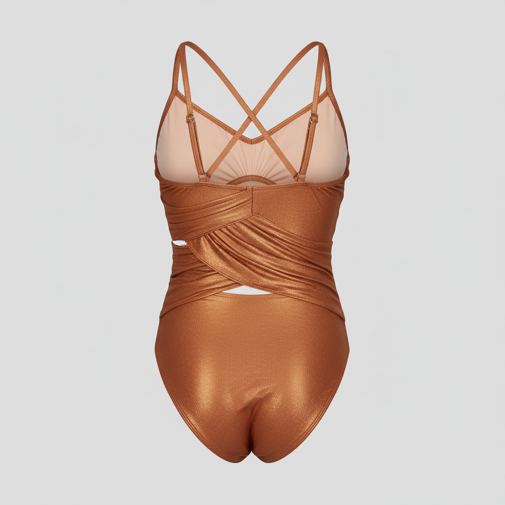 Azure Escape Swimsuit in Cinnamon Copper – Back view
