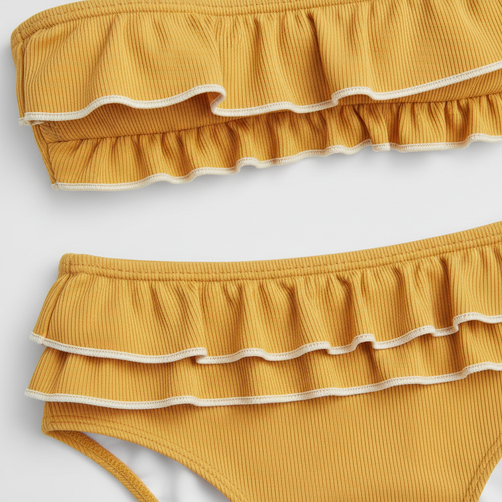 Island Vibes Bikini in Butter Yellow - Fabric Close-up