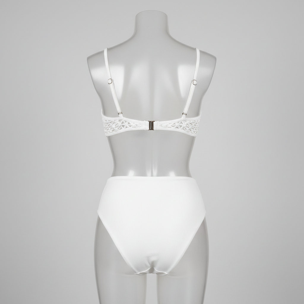 Coastal Glow Bikini in Frost White – Back view