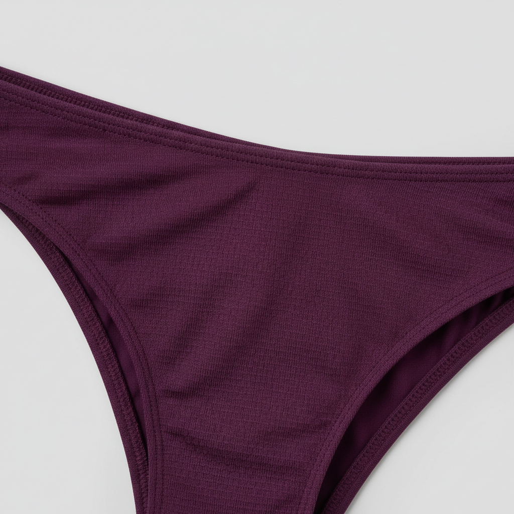 Sunset Glow Bikini in Deep Plum — Fabric Close-up