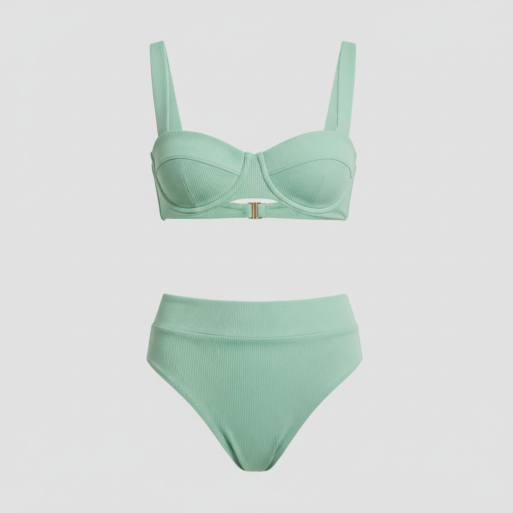 Sunset Breeze Bikini in Pistachio Green – Hero Shot