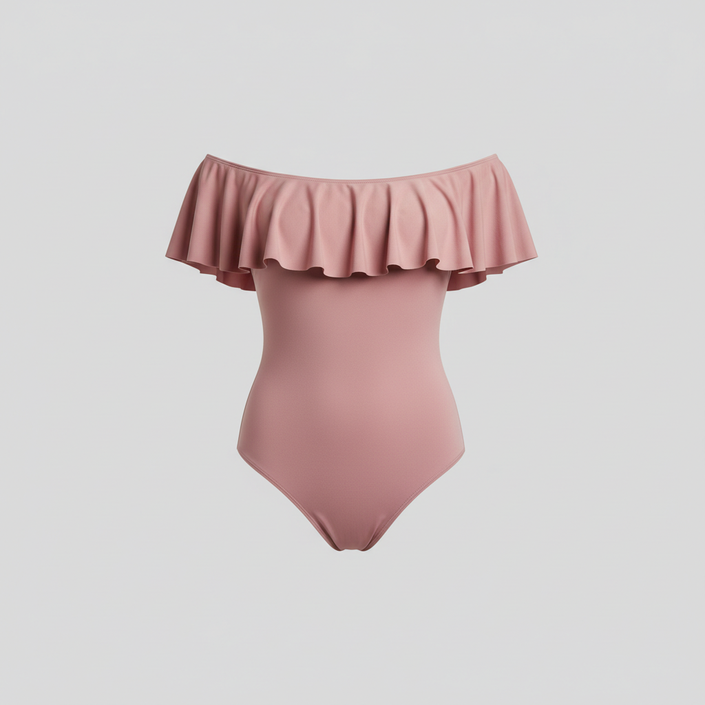 Sleek Swimsuit in Dusty Rose – Front view