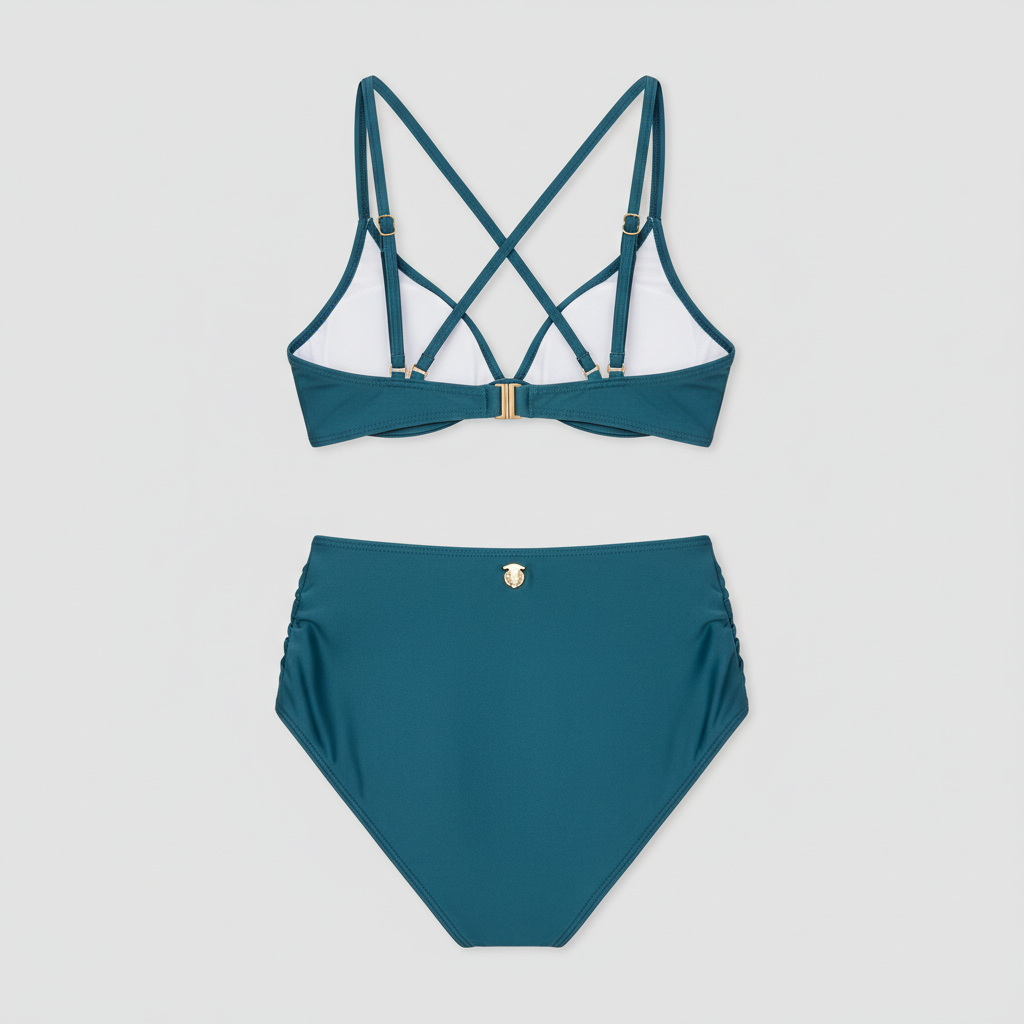 Ocean Teal premium bikini set back view