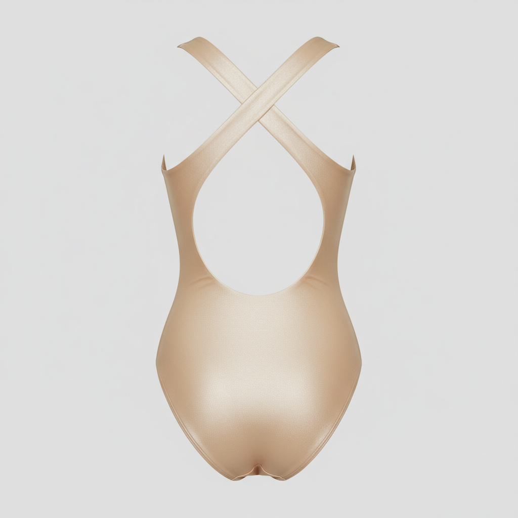 Ocean Breeze One-Piece in Pearl Beige – Back view