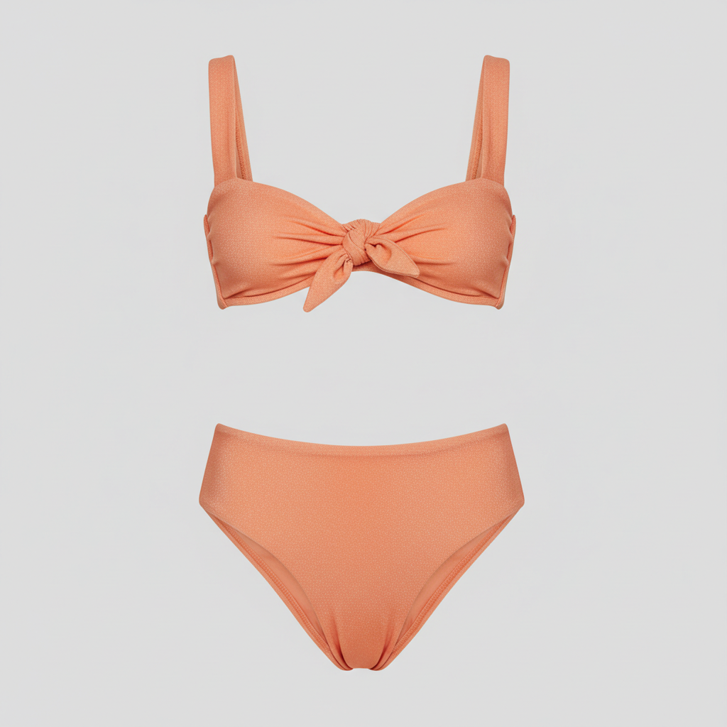 Coastal Breeze Bikini in Coral Peach — Front View