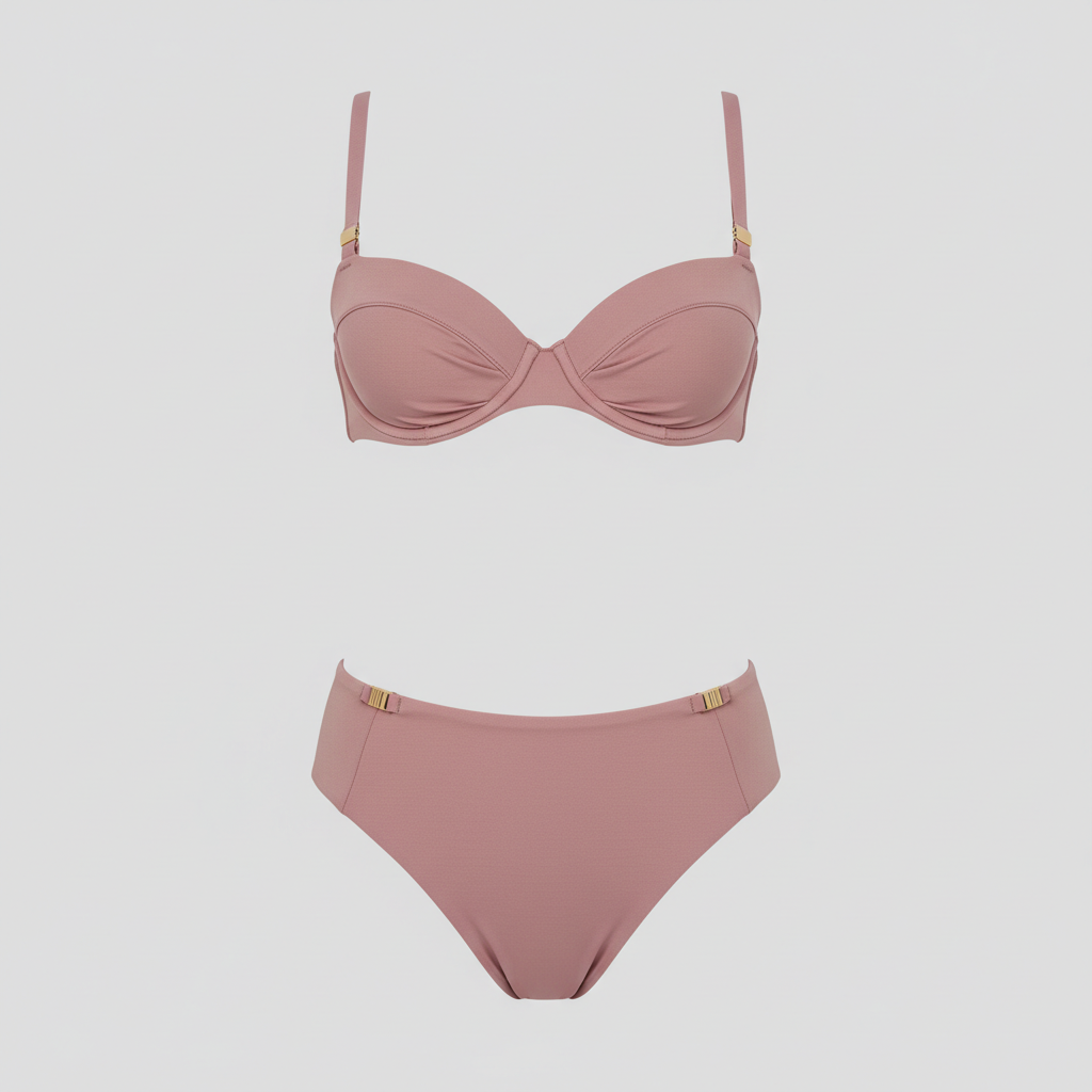Dusty Rose premium bikini set front view