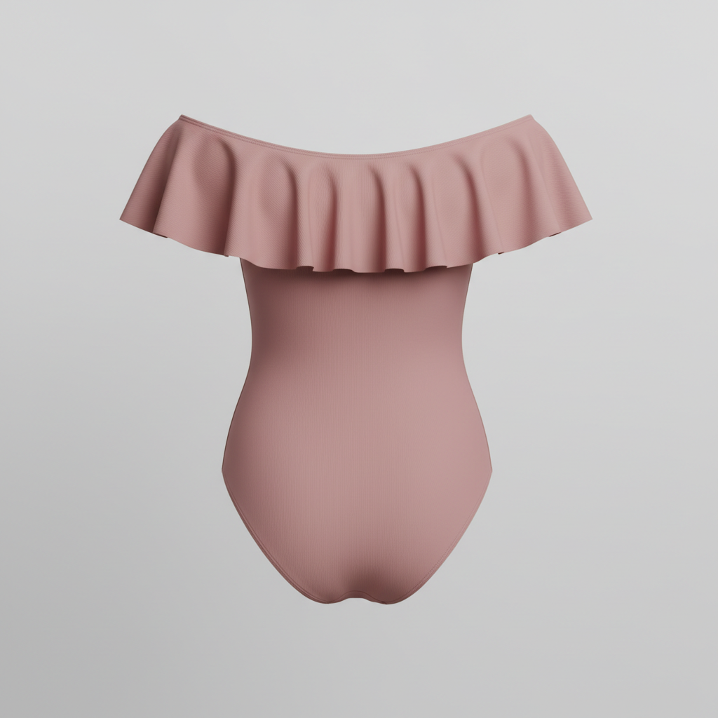 Sleek Swimsuit in Dusty Rose – Back view