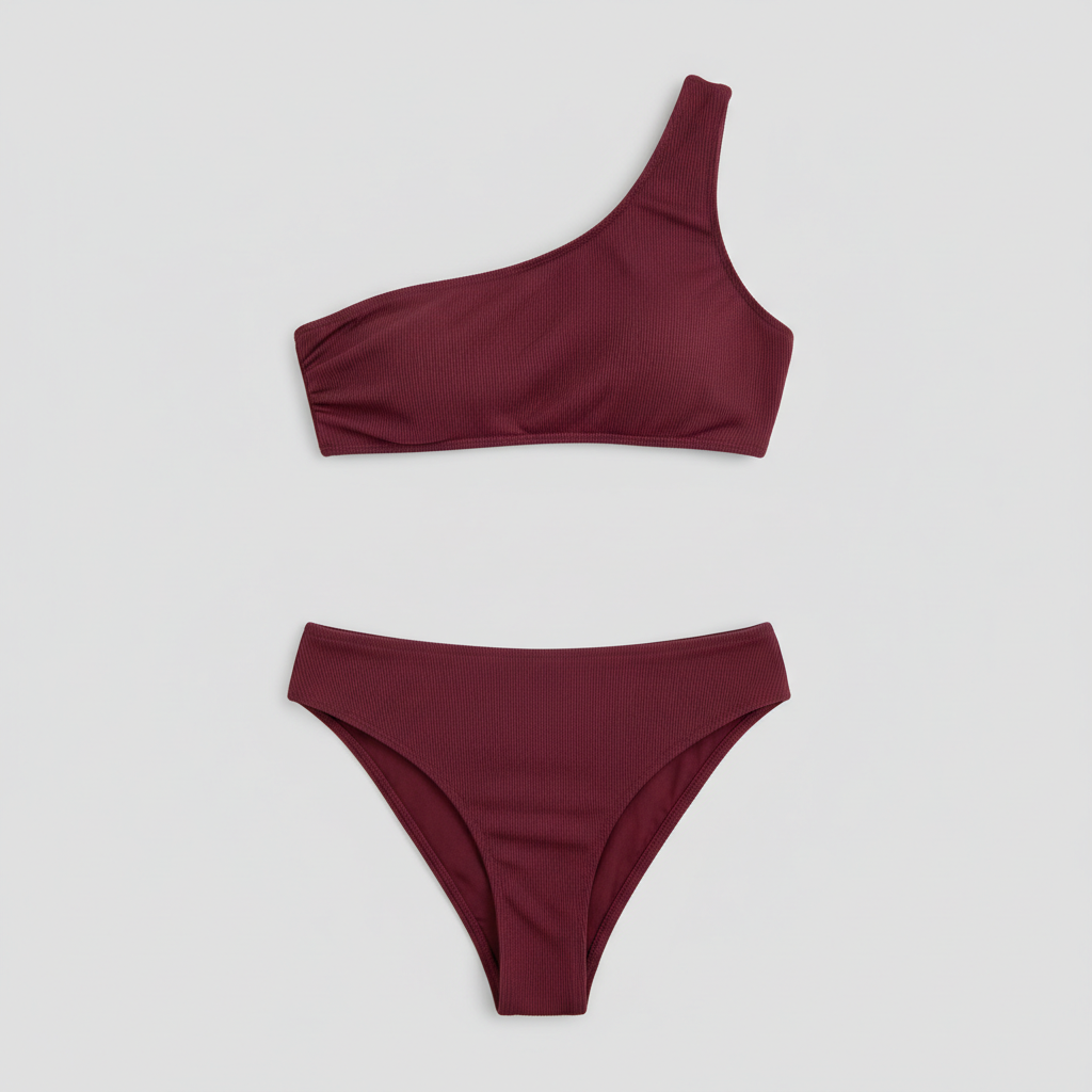 Sunset High-Waist Bikini Set in Burgundy Wine – Hero shot