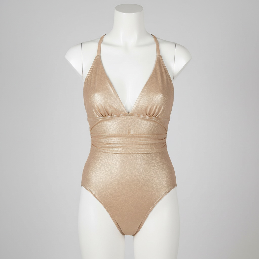 Ocean Grace Swimsuit in Champagne Gold — Hero Shot