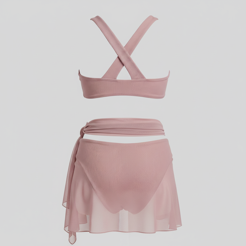 Tropical Motion Bikini in Rose Mauve – Back View