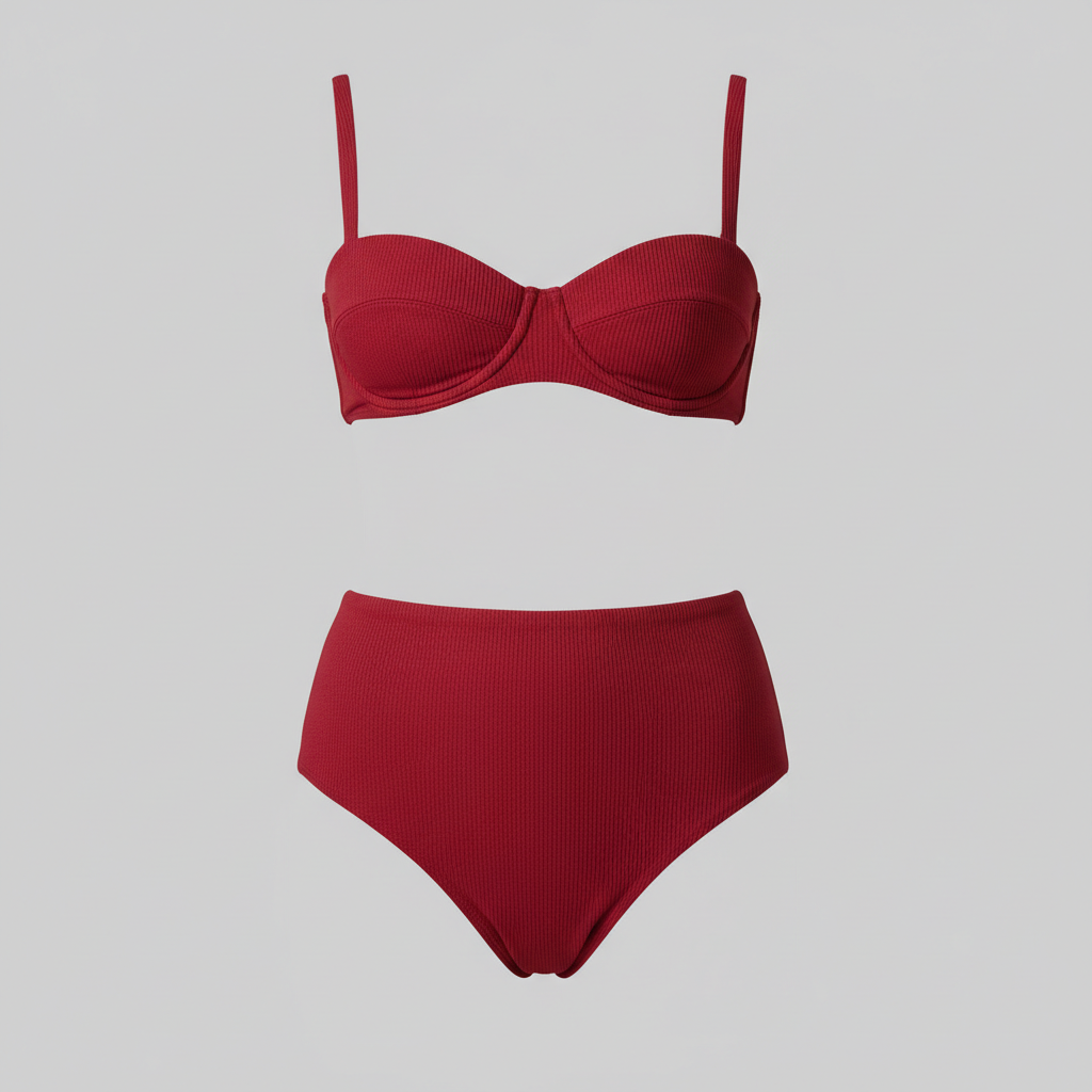 Azure Escape Bikini in Ruby Red – Hero Shot