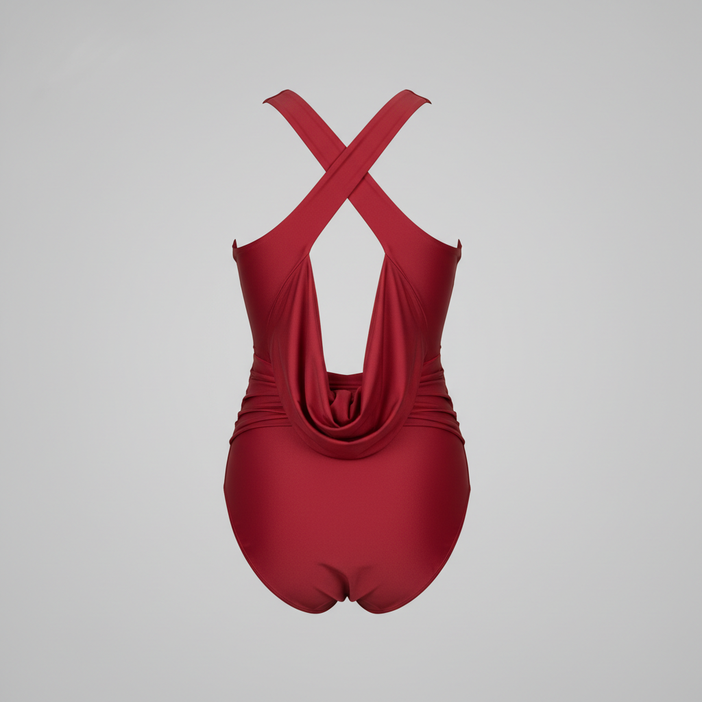 Azure Wave Swimsuit – Ruby Red Back