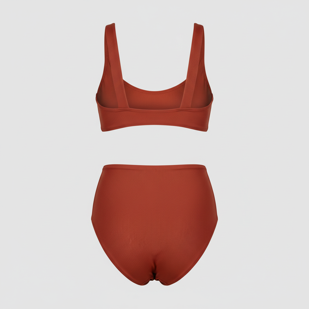 Sunset Glow Bikini in Terracotta Rust — Back View