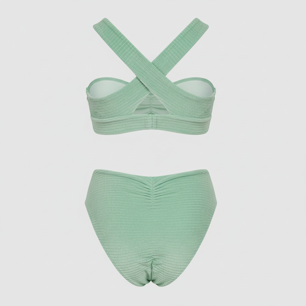 Tropical Luxe Set in Pistachio Green — Back View