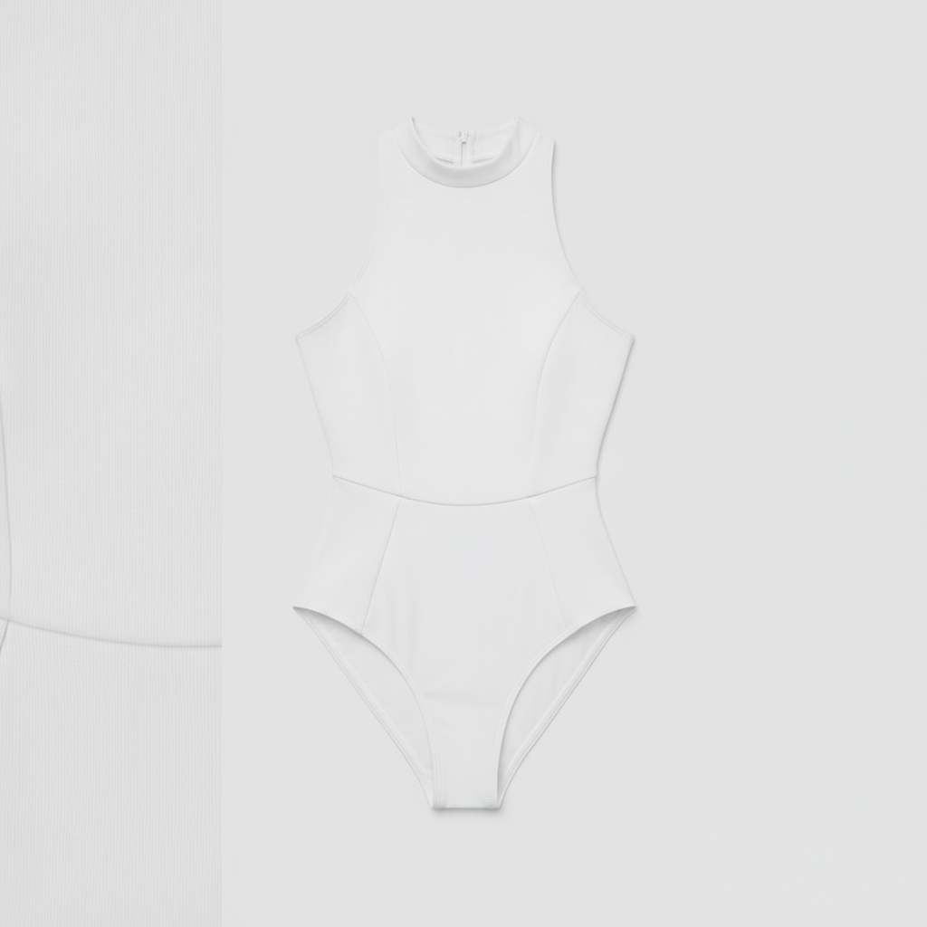 Coral Breeze Swimsuit - Frost White - Fabric Detail